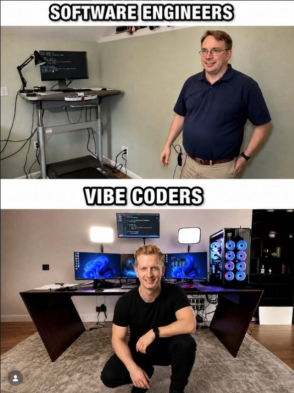wtf_nakul7's tweet photo. Software engineers write code
Vibe coders manage an entire mission control center

Which one are you?💀 https://t.co/KBpaa3PGn8