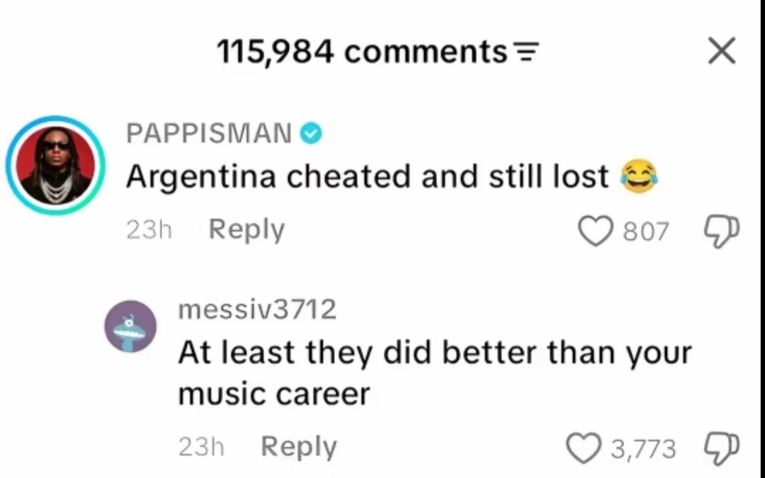 Fredphilip96527's tweet photo. Some fans are brutal😭😭😭😭 https://t.co/q2CVye8kI2