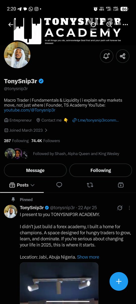 MiracleAugust1's tweet photo. @tonysnip3r @ShashtradesGC I'm following you on all social media sir https://t.co/82E0BCUx2T