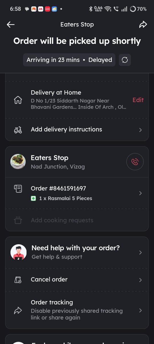 pudi_rajkumar's tweet photo. @zomato @zomatocare dear sir/madam

It's highly not acceptable that i have placed 1 and half hour before but still not deliver partner has not picked up the parcel ... Highly disrespectful kindly do deliver it on time https://t.co/3OUVws94vM