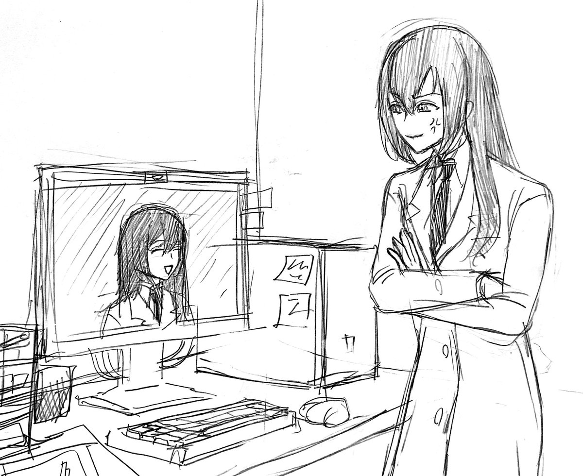 aokowanibuchi's tweet photo. 紅莉栖とアマデウス・クリス
論破し合ったら矛と盾みたいになりそう https://t.co/ppAfROLuji