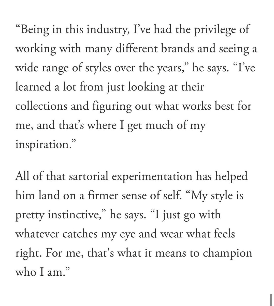 btschartsxdaily's tweet photo. “Being in this industry, I've had the privilege of working with many different brands and seeing a wide range of styles over the years," he says. "I've learned a lot from just looking at their collections and figuring out what works best for me, and that's where I get much of my inspiration.

All of that sartorial experimentation has helped him land on a firmer sense of self. "My style is pretty instinctive," he says. "I just go with whatever catches my eye and wear what feels right. For me, that'
's what it means to champion
who I am.” - #V 💜

V CHAMPION GLOBAL AMBASSADOR
KIM TAEHYUNG FOR CHAMPION
#TAEHYUNGxCHAMPION
#VxCHAMPION