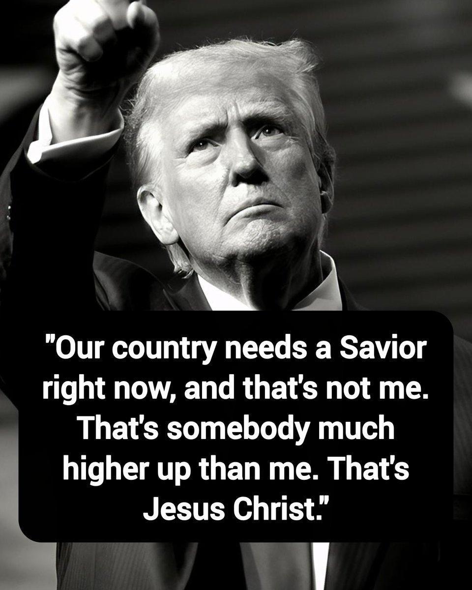 DavidJHarrisJr's tweet photo. President Trump: "Our country needs a Savior right now, and that's not me. That's somebody much higher up than me. That's Jesus Christ."

Thoughts? https://t.co/B1XQnlTlCN