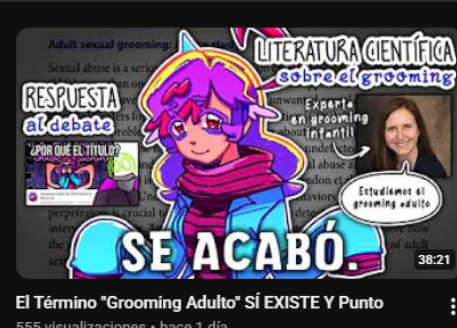 hitshover's tweet photo. Hizo un vídeo sobre "Grooming en Adultos" para seguir sosteniendo su narrativa de que fue gromeada a pesar de la poca diferencia de edad. Mucha gente lo criticó y le explico que no era correcto usarlo así, pero no le importó. https://t.co/B9s6CMu8mE