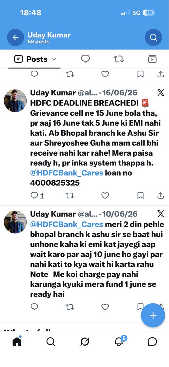 alwaysudayyy's tweet photo. Payment was ready since June Payment ready since June 1st, yet @HDFCBank_Cares delayed it till June 15 &amp; auto-debit failed. Paid manually on June 16, but now they demand Rs 14 penal fee &amp; ruin CIBIL! 🛑
Waive charges &amp; fix Acct 4000825325, or taking this to @RBI Ombudsman! https://t.co/YMn5Gj1ebP