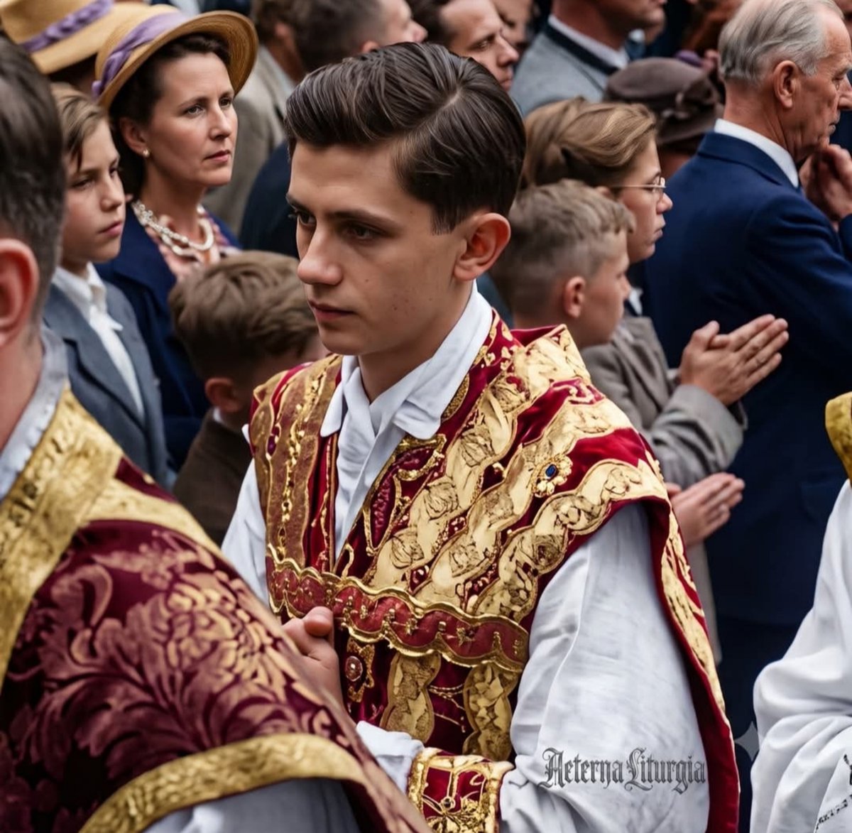 AnneduBerry's tweet photo. Le jeune Joseph Ratzinger le jour de son ordination sacerdotale, dans la cathédrale de Freising, en Allemagne, le 29 juin 1951, en la solennité des saints Pierre et Paul ♥️

#pepite https://t.co/taG74rAhOu