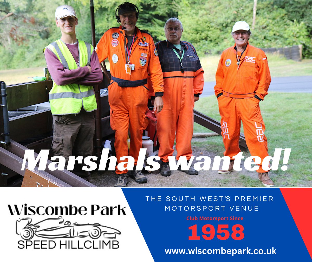 WiscombePark's tweet photo. Marshals are required please for our NHCA Arnold Gimblett event on Sunday 13th September – if you are able to help, please complete this form -
https://t.co/90HjpyjyXG
Thank you for marshaling!
#wiscombepark #wiscombehillclimb #speedevent #speedhillclimb #hillclimb #motorsport https://t.co/DnBuKvoJAk
