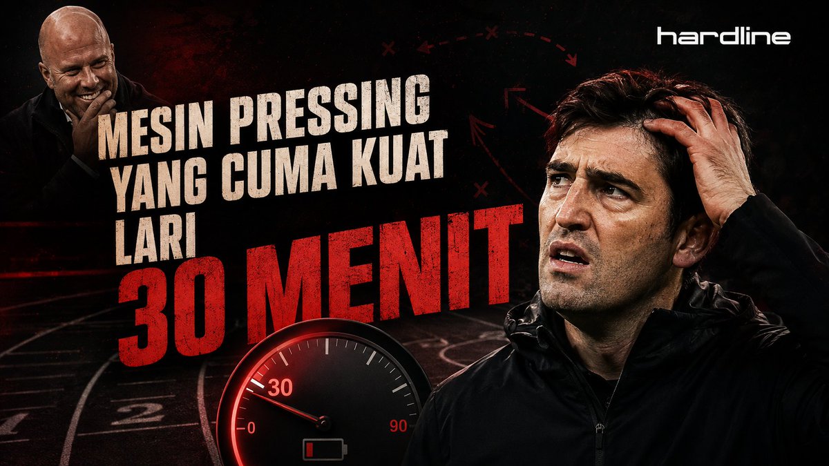 LFC_Hardline's tweet photo. ARNE SLOT ANJING

Andoni Iraola bilang pemain Liverpool cuma sanggup bermain dgn intensitas selama 30 menit.

Ya masuk akal. Slot mewarisi mesin pressing Jürgen Klopp, lalu 2 tahun menurunkan intensitas dengan latihan penuh gimmick.

Musim pertama dia hidup dari fisik yg dibangun sama Bapak. Musim kedua, tabungannya abis.

Sekarang Iraola bukan sedang membangun fitness baru. Dia sedang memperbaiki mesin yang dirusak Slot.

Makin yakin gelar 2024 itu sebenernya punya Kloppo. Tapi dipanen sama Slot. 

Mana fans-nya Arne Slot?