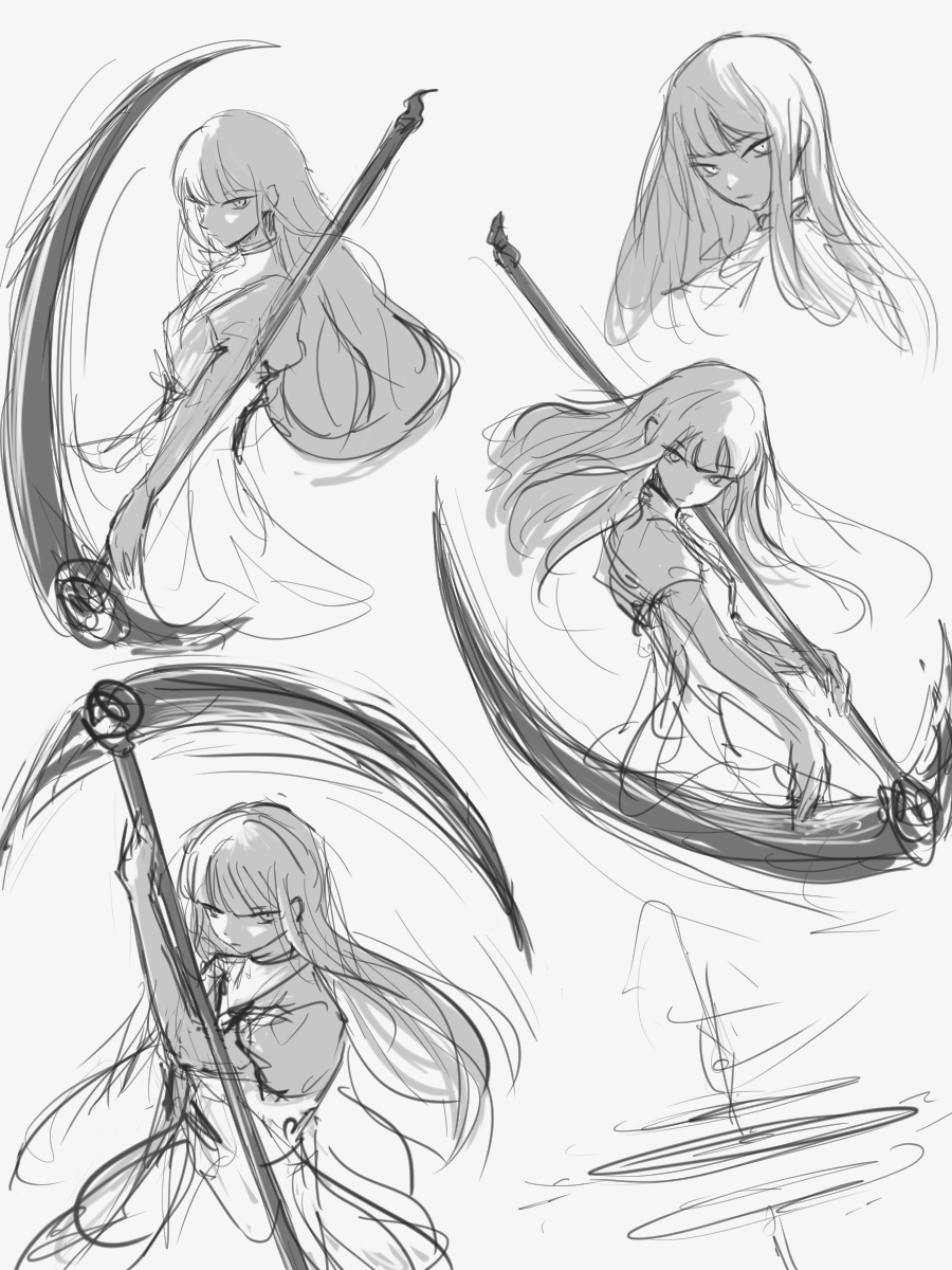 webireii's tweet photo. Sketches, scythes are cool!
#drawing #お絵描き #絵描きさんと繋がりたい https://t.co/jCHVBFtbbj