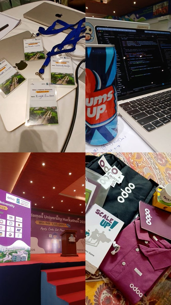 diyasantra21's tweet photo. 🏆 1st Runner-Up at Odoo × Adamas University Hackathon! 🥈
My first-ever 24-hour hackathon, and my team won ₹35,000! 

24 hours of building, debugging, teamwork &amp; problem-solving. 

#Hackathon #Odoo #AdamasUniversity #Teamwork https://t.co/TUNsdvGANc