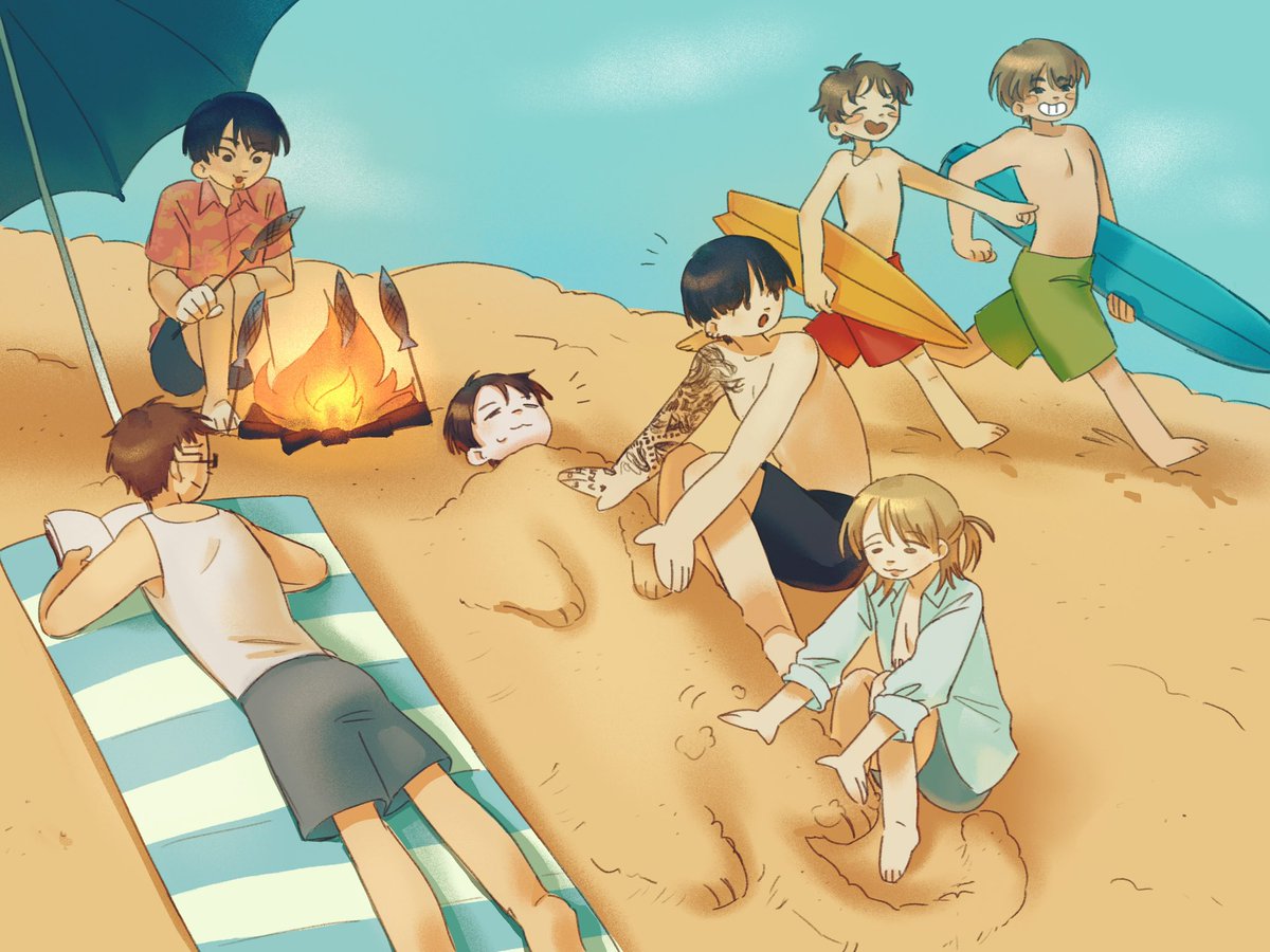payapapaiya's tweet photo. Beach day 🏖️
#btsfanart https://t.co/4nygE9vU20