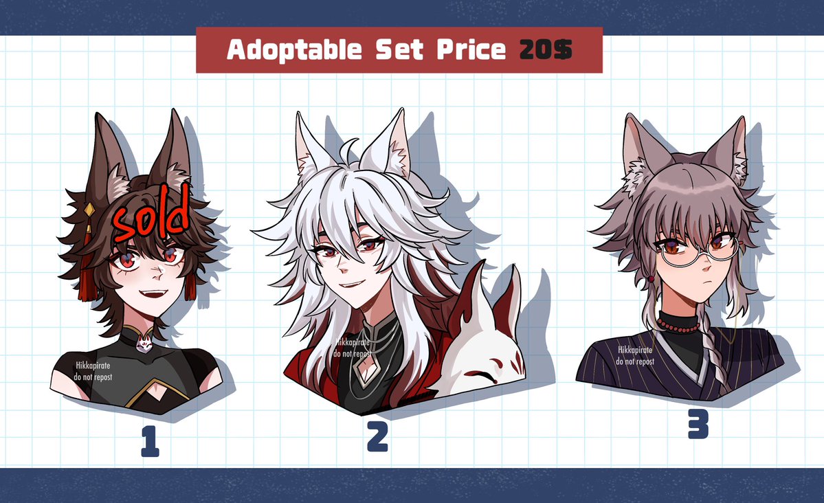 hikkapirate's tweet photo. #adopt #adoptable #characterdesign
Set price adoptables!  

+25$ - half body design 
+45$ - full body design

DM me if you're interested✨ https://t.co/02RsmN9FXK