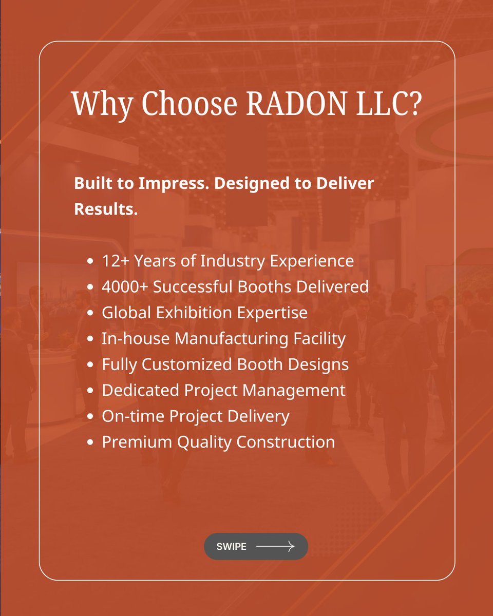 ExhibitionLlc's tweet photo. Planning for RE+ 2026 in Las Vegas? Make your brand stand out with a professionally designed trade show booth by RADON LLC.
📧 info@radonexhibition.com
📞 +1 917 463 3566
🌐 https://t.co/6G8aFK4V1p

#REPlus2026 #TradeShow #BoothDesign #TradeShowBoothBuilder #LasVegas #RADONLLC https://t.co/AOFl3OfT2q