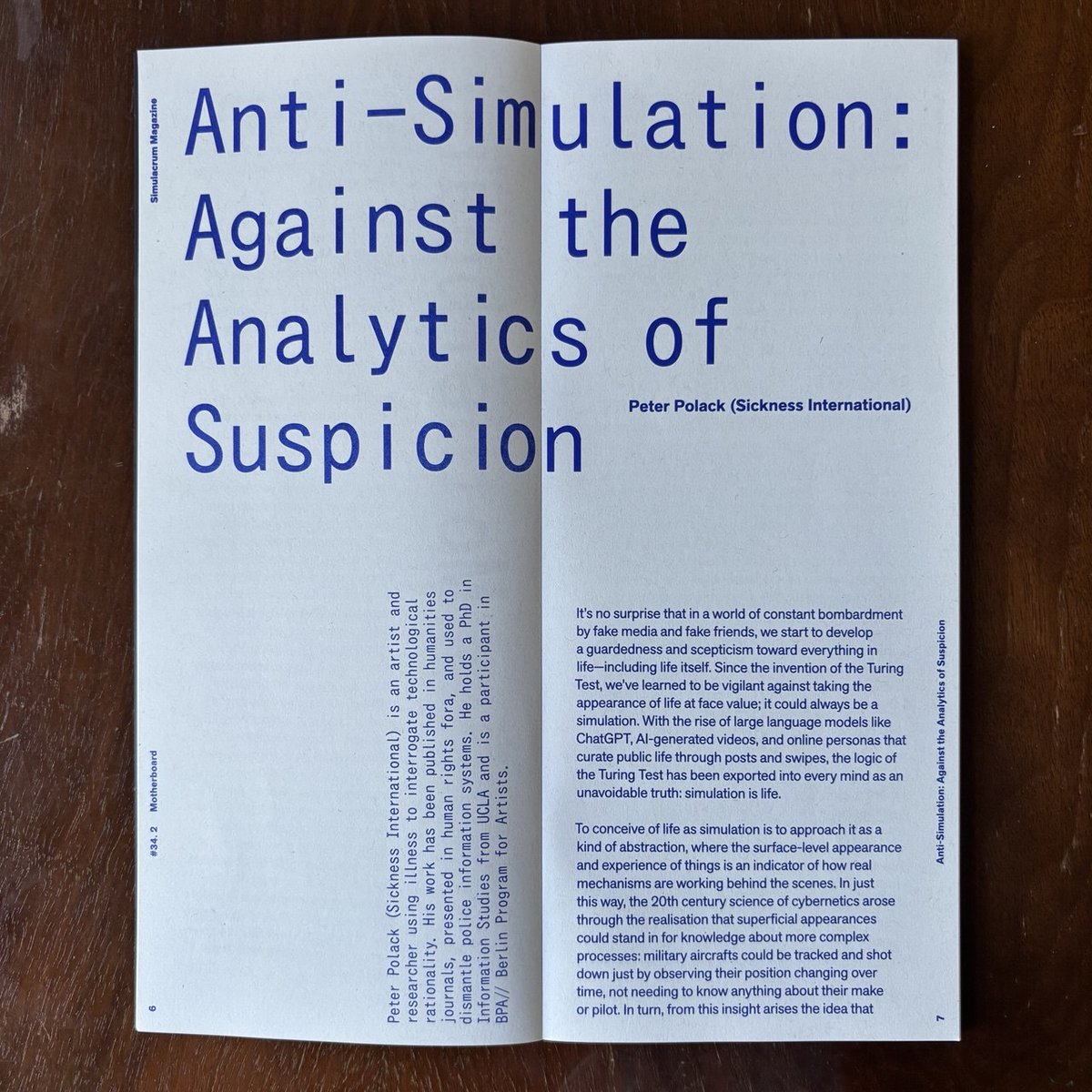 sicknessintl's tweet photo. published first manifesto this spring in Simulacrum Magazine. the gist is that logical abstractions have political and psychological effects: AI is better suited to inventing pathologies than approximating the truth, and cybernetics makes you paranoid. DM for text https://t.co/kOxZzuOWXY