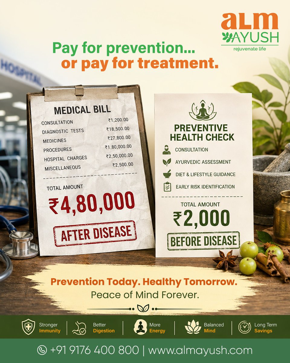 AlmAyush's tweet photo. "Many don't value what they possess until it's lost".Let's value the HEALTH &amp; its inherent,invisible,miraculous creation &amp; functions.Let's preserve it. Lets restore the lost health before its too late via Ayurveda, Panchakarma &amp; Indian Traditional Medicine at ALM AYUSH #Ayurveda https://t.co/OGF3BAYLAO