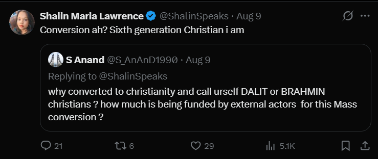 Schandillia's tweet photo. The fuck was even the point of conversion then? Wasn’t it meant to help you ESCAPE caste? https://t.co/upALgGXQZq