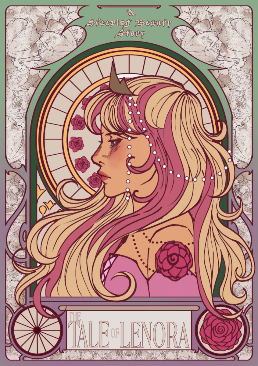 s0lislunae's tweet photo. Had a comic assignment, and this was my book cover for a sleeping beauty retelling :] https://t.co/RiywDBAVoP