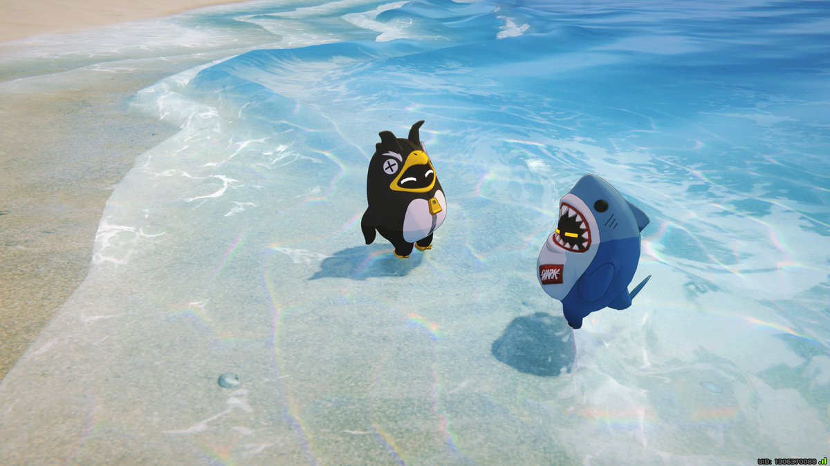 matryoryoshka's tweet photo. 波打ち際で楽しそうなペンギンとガブット🏖️
#ゼンゼロ #ボンプ https://t.co/qwJz5n1TFQ
