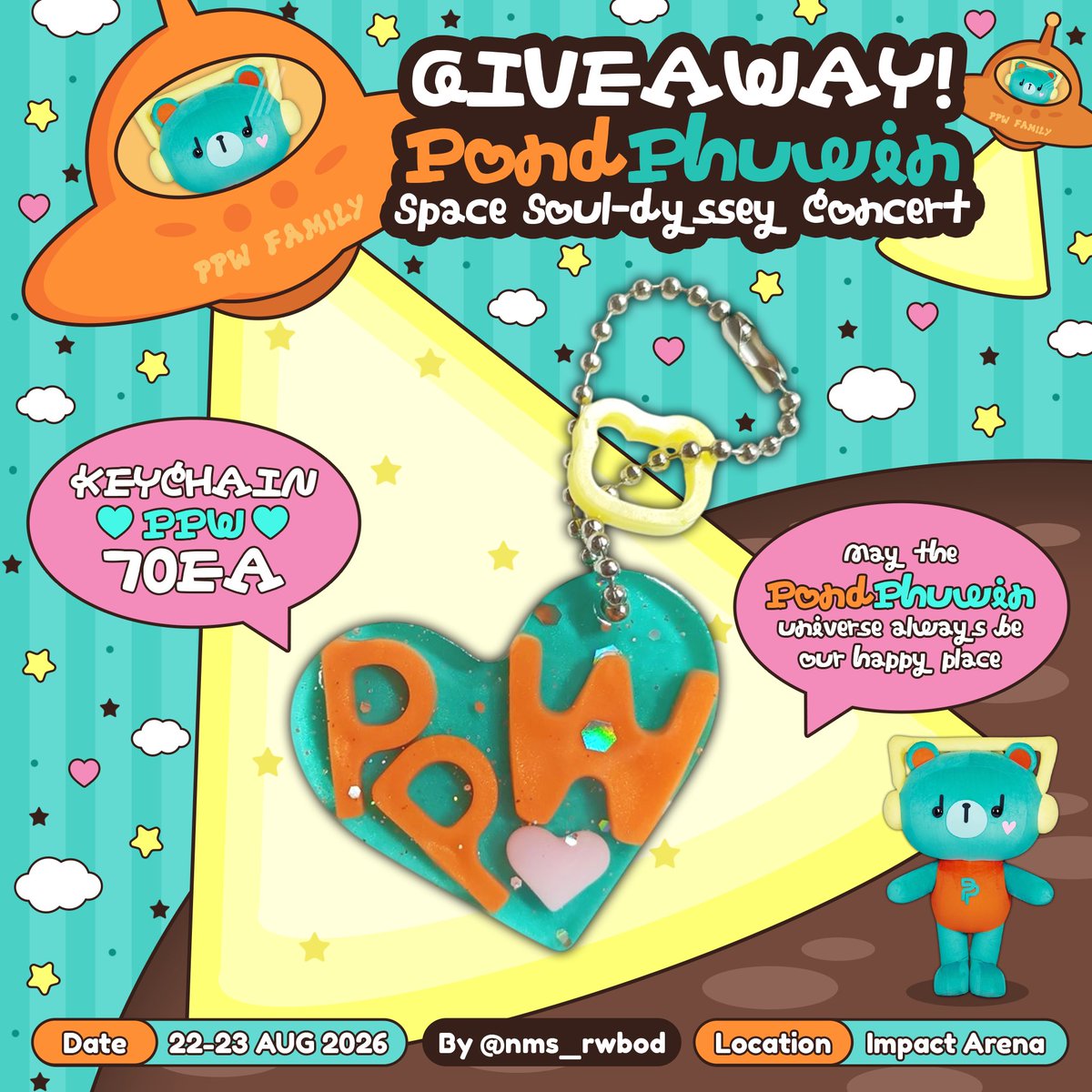 nms_rwbod's tweet photo. ꒰১ pls kindly rt ໒꒱
            
:¨ ·.· ¨:⠀
`· . Giveaway POND PHUWIN Space Soul-dyssey CONCERT 💫✨

☆ PPW 70 EA🐻🐼

♡ Location : Impact Arena 
♡ Date : 22-23 AUG

🩵 retweet &amp; show this tweet
💚 feel free to dm for exchange

#PondPhuwinConcert
#ปอนด์ภูวินทร์ #PondPhuwin https://t.co/Cjrbp1BJHt