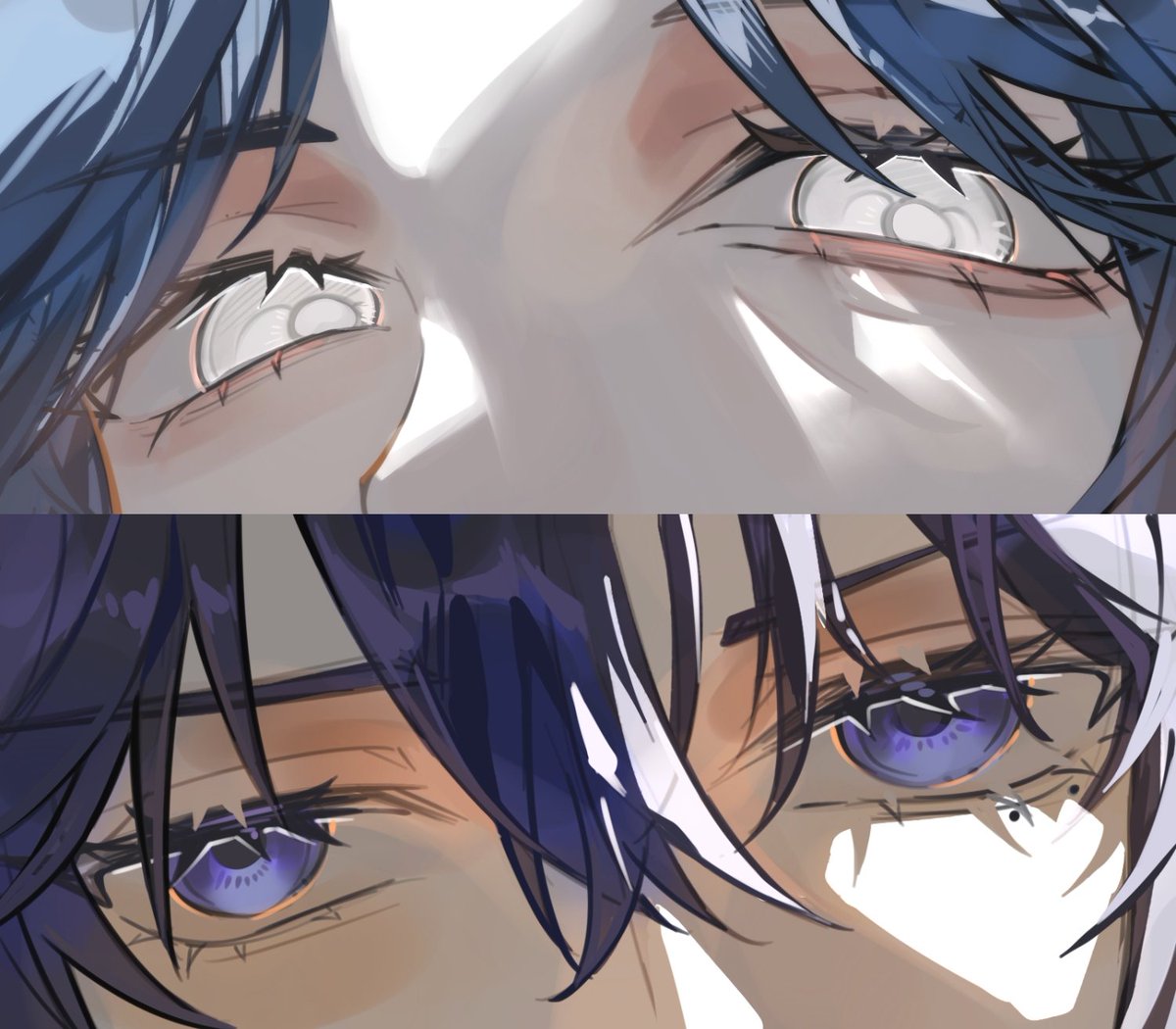 Lenrannn's tweet photo. 对视是人类不含情欲的接吻

稿件展示🤲💙💜

#jae枭 #jaexiao https://t.co/ZyuyIcPc8b