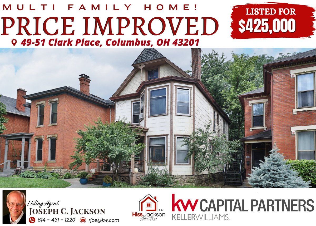 jcjackson's tweet photo. ๐ก PRICE IMPROVED!
Own a classic duplex in desirable Dennison Place, minutes from OSU, Short North & Downtown Columbus!
๐ 2BR unit vacant
๐ฐ 1BR leased at $1,180/mo
A great house-hacking or investment opportunity!
#ColumbusOH #RealEstate #Duplex #HouseHacking https://t.co/QMYxdpRmhI