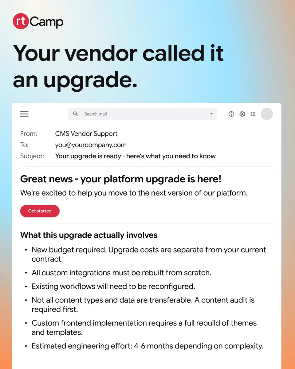 Your vendor called it an upgrade.