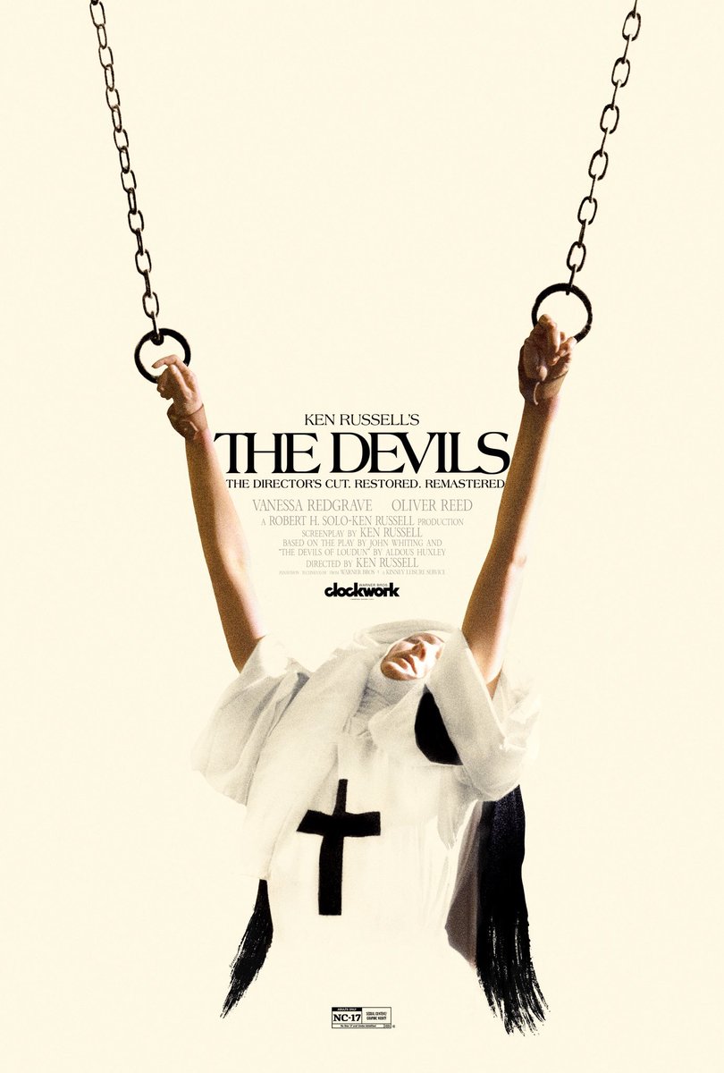 FilmUpdates's tweet photo. The official poster for Ken Russell’s ‘THE DEVILS’ has been released.

In theaters for an exclusive one-week engagement starting October 16. https://t.co/NWKVEWLOBC
