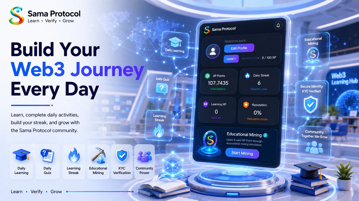 Sama_Protocol1's tweet photo. π A better Web3 experience starts with a better learning journey.
Explore Sama Protocol, complete daily activities, build your streak, and keep growing with the community.
π Learn β’ Verify β’ Grow
#SamaProtocol #Web3Education #DailyLearning https://t.co/zQQLtnqU2j