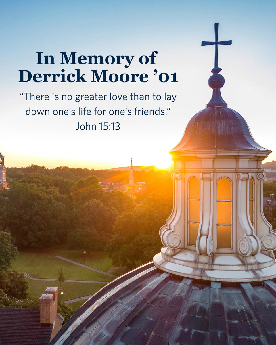 SamfordU's tweet photo. The Samford community mourns the loss of Derrick Moore, who heroically died rescuing a girl from a rip current in South Carolina.

A 2001 graduate, Moore played football and ran track at Samford before becoming a beloved teacher. We lift the Moore family in prayer. https://t.co/JCfuKnfO49