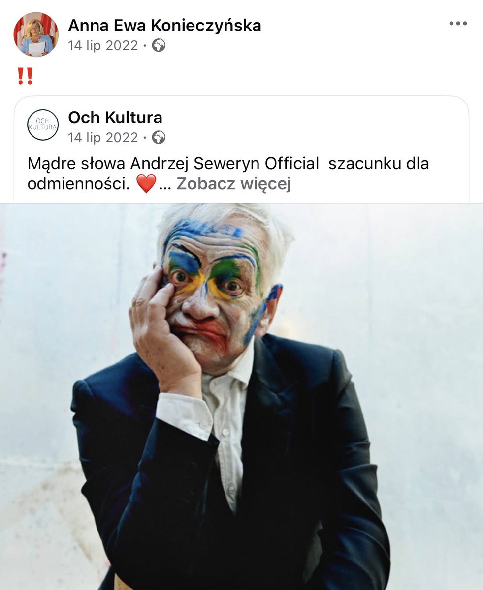 OlgaEwaSemeniuk's tweet photo. Anna Konieczyńska i jej radosna twórczość na Facebooku. Nie dziwi nic - treści, autorytety. Esencja tuskizmu.

„Warto być przyzwoitym” 🥲 https://t.co/5oXFpFIc2J