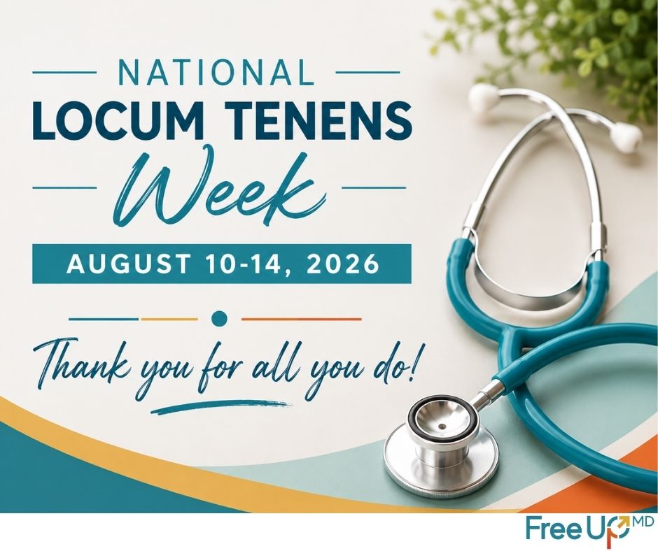 FreeUpMD's tweet photo. This National Locum Tenens Week, we're celebrating the physicians who bring their skills, compassion, and dedication wherever they're needed most.

Thank you for all you do. We're honored to support you and celebrate you this week. https://t.co/oSyAHNy9Gf