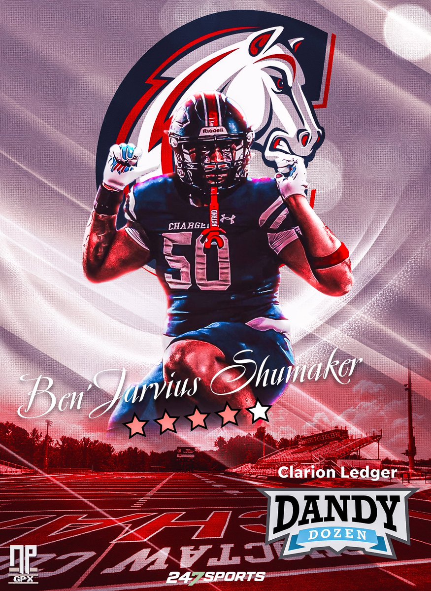 NathanPurvis's tweet photo. Congratulations to Ben’Jarvius Shumaker (@BenJarviuxx) for being selected to the 2026 Clarion Ledger Dandy Dozen! 

The @247sports 4⭐️ defensive lineman from Choctaw County High School (Ackerman, MS), is currently committed to the Ole Miss Rebels. https://t.co/pEhw0ctyIh