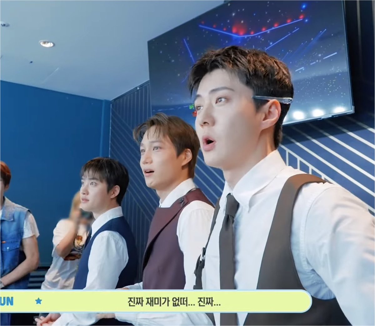 dyoddori's tweet photo. maknae line’s reaction when suho made a dad joke in front of nct wish 😭😭 https://t.co/GO9EW5idgM