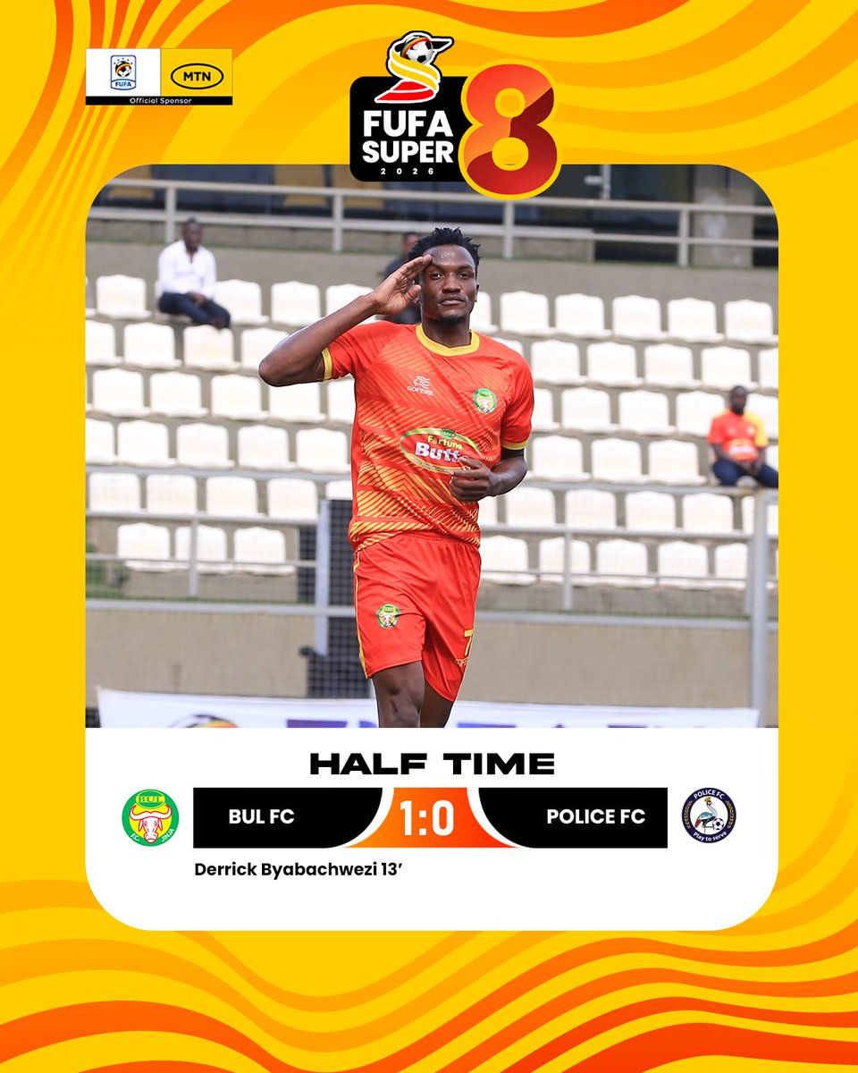 UPL's tweet photo. Half-Time! ⏸️

FUFA Super 8 - Round 2
BUL FC 1-0 Police FC

#BULPOL | #FUFASuper8 https://t.co/tBb8ydutYj