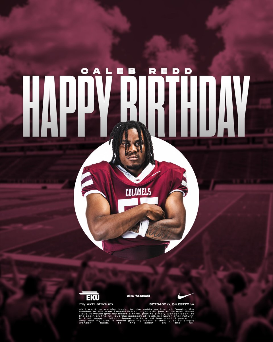 EKUFootball's tweet photo. Wishing OLB Caleb Redd a happy birthday today! 🎂

#E2W | #MatterOfPride https://t.co/0DeH5cKXBV