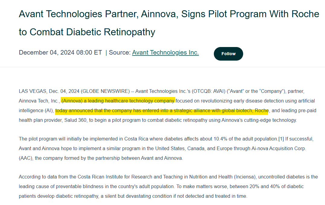 ldev117's tweet photo. $ZHDM Knowing Ainnova had prior deals with Roche, and Apollo hospitals, leads me to believe this is $ABT Abbott. 
https://t.co/TNZT63Oz3N 

https://t.co/x6jk5Q66eY https://t.co/ltSseLNnMH