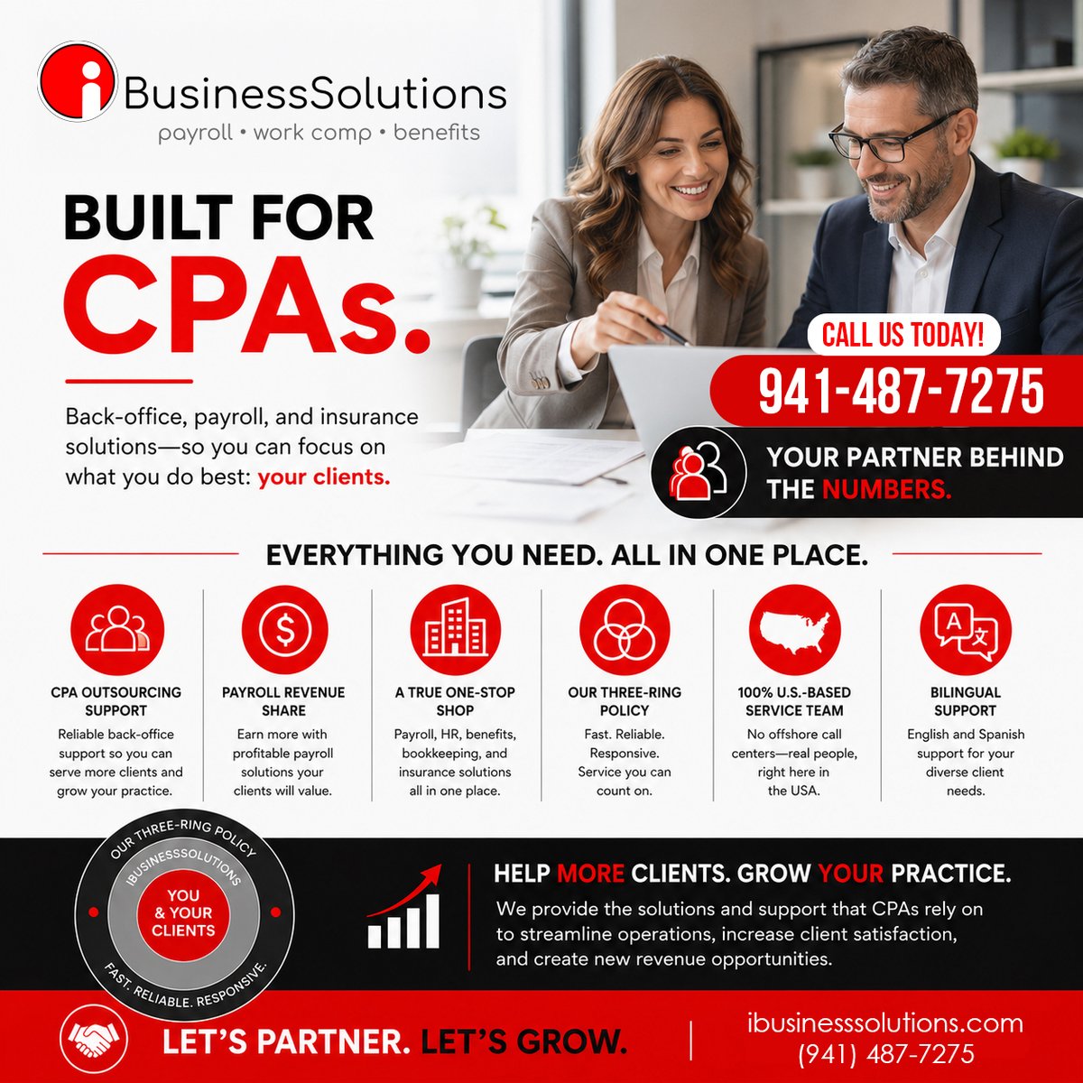 teamibiz's tweet photo. At iBusinessSolutions, we help CPAs streamline payroll, HR, insurance, and back office operations with responsive U.S.-based support, bilingual service, and solutions built to strengthen long term client relationships.

Visit https://t.co/dhTNh3LTHc or call us at (941) 487-7275 https://t.co/FmVfCQE7XU