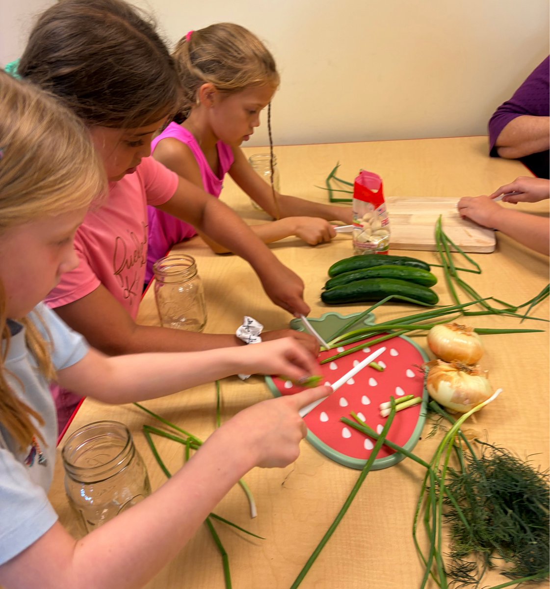 EastPennSD's tweet photo. 🥒 These students are kind of a big dill! 😄

Willow Lane’s Garden Club learned the art of pickling using cucumbers, onions and dill straight from their school garden! 🌱 Yummm😋

Thanks to Mrs. Griffin, Mrs. Greer and our amazing Master Gardeners! 💚💛 https://t.co/oNSTSRRdR5