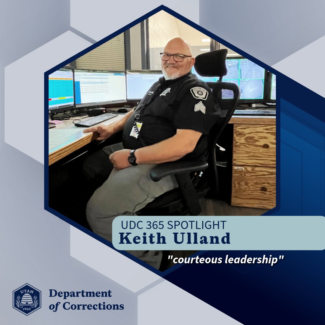 UDCCommissioner's tweet photo. Sgt. Keith Ulland at CUCF tackles complex tech challenges and keeps family connections strong. As X Squad Visiting Sergeant, he ensures the visiting scheduling system runs smoothly. Thanks for your persistence and leadership! #UDC365 https://t.co/IrDWK1W85a