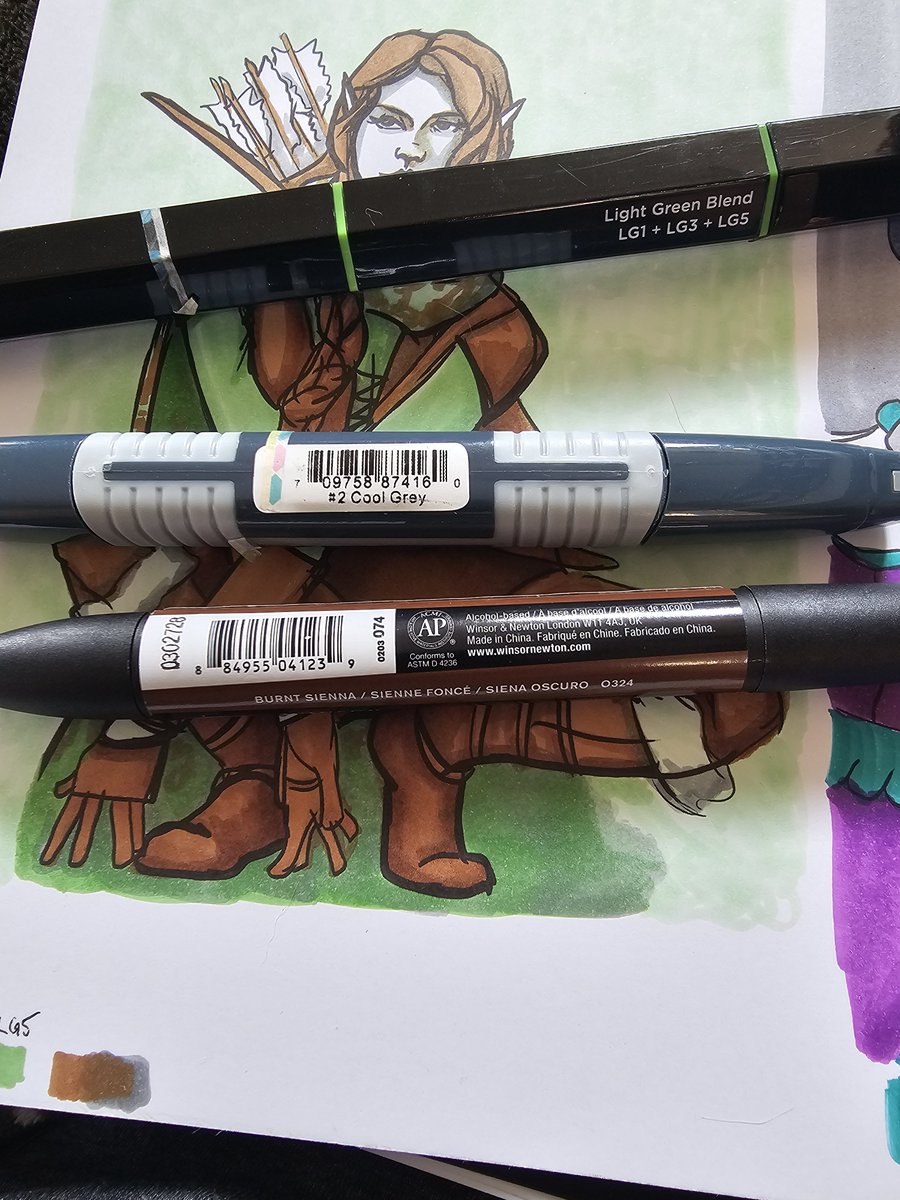 jenniashbart's tweet photo. Today may have been a tiny bit of a cheat. The randomized list selected one of my Triblend markers. But honestly it is the same hue, only varying in the value, and just saved me some time and layering.
#drawdaily #dailyart #ThreeMarkerChallenge https://t.co/JdtL2x8ByW