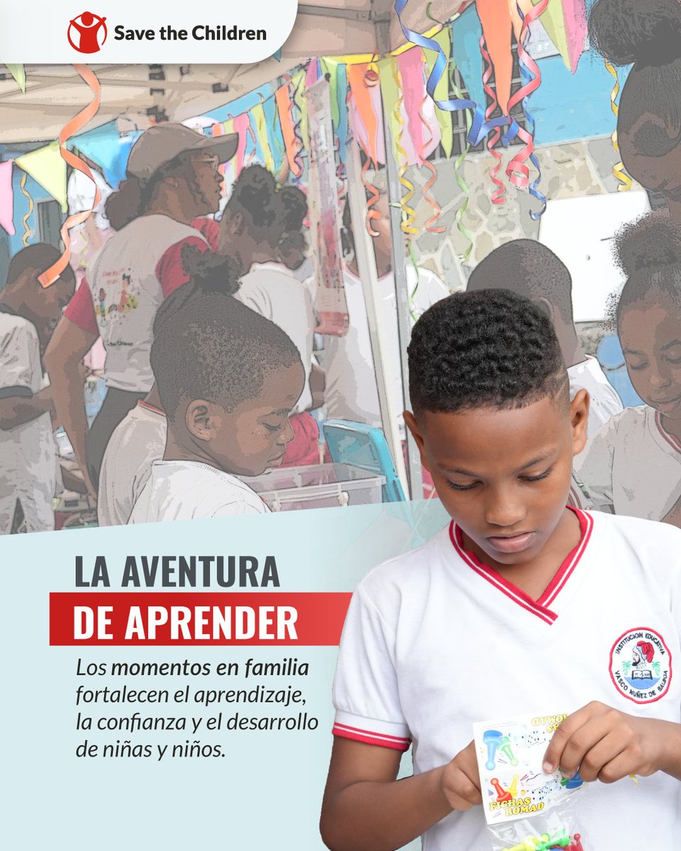 savechcolombia's tweet photo. 📚✨ ¡Cada día es una oportunidad para aprender en familia!

El hogar es el primer espacio donde niñas y niños descubren, exploran y fortalecen sus habilidades. Con pequeñas acciones cotidianas, las familias pueden acompañar su aprendizaje y hacer de cada momento una oportunidad para crecer juntos. ❤️

❤️ Leer, conversar, reconocer sus esfuerzos y compartir momentos de juego son acciones sencillas que fortalecen la confianza, la curiosidad y el deseo de aprender.

Porque aprender también es compartir, acompaña a tu hijo o hija en esta aventura y hagan del hogar un espacio para crecer 🏡

#CrianzaConAmor #NiñezFeliz #MomentosEnFamilia #Niñez #SavetheChildren #Buenaventura
