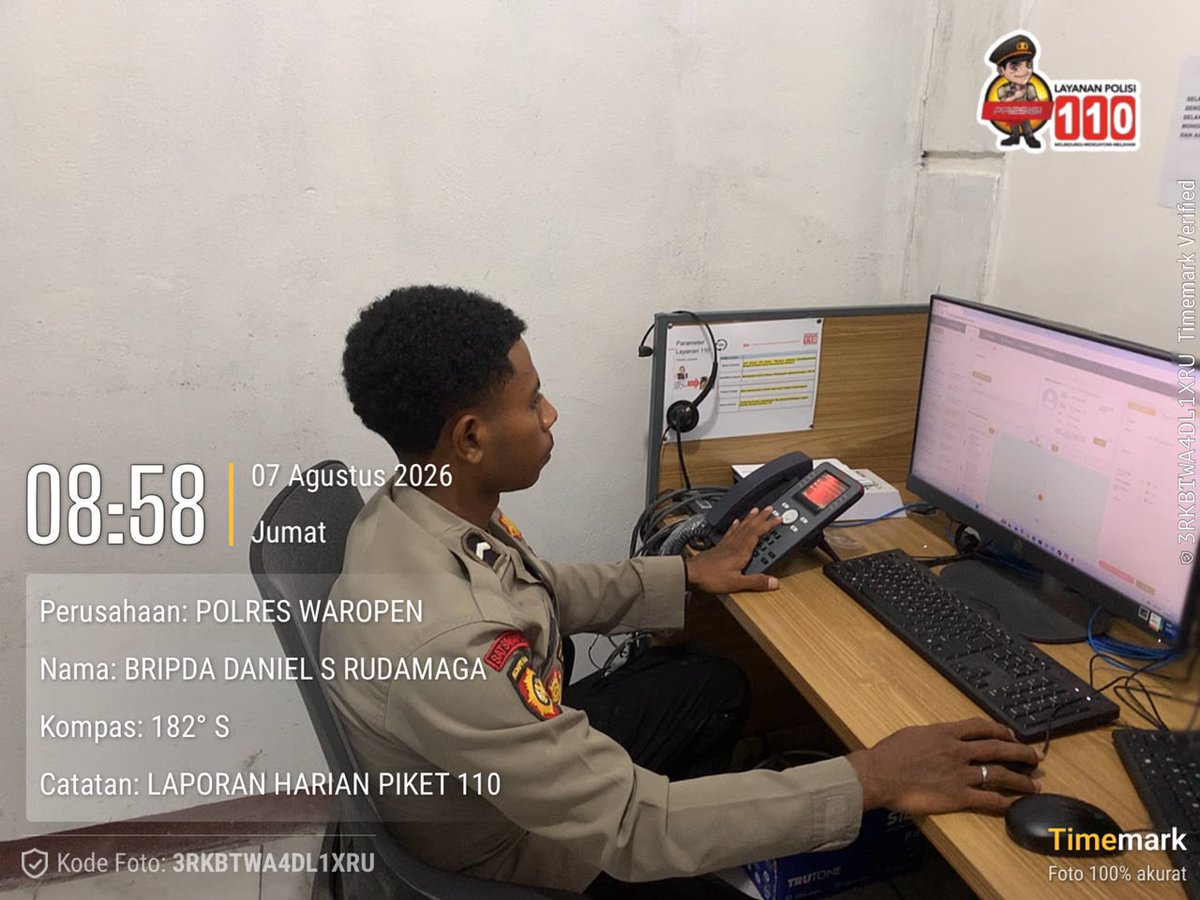 hmsreswaropen's tweet photo. OPTIMALISASI LAYANAN 110 DALAM MERESPON LAPORAN MASYARAKAT DENGAN CEPAT.
#DivisiHumasPolri #PoldaPapua #PolresWaropen #PolriPresisi https://t.co/jhl58ydvZ4
