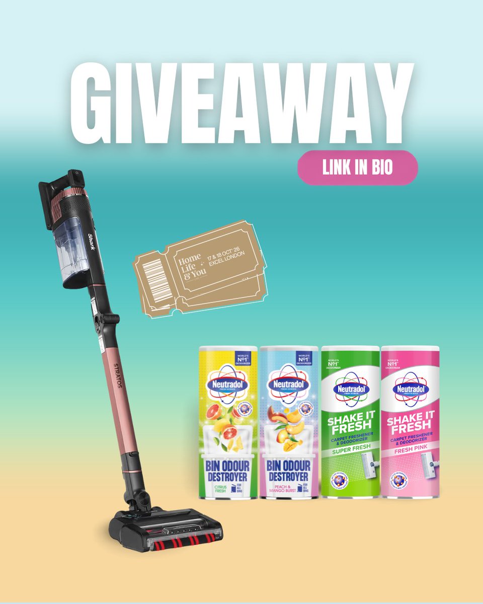 NeutradolFresh's tweet photo. WIN a Shark Stratos Anti Hair Wrap+ Cordless Vacuum Cleaner, PLUS a bundle of Carpet &amp; Bin Deodorizer Powders in juicy, fruity scents to keep your home smelling like a tropical getaway🍍 🍓

Link in bio to enter 👆 https://t.co/9iXon0ze94