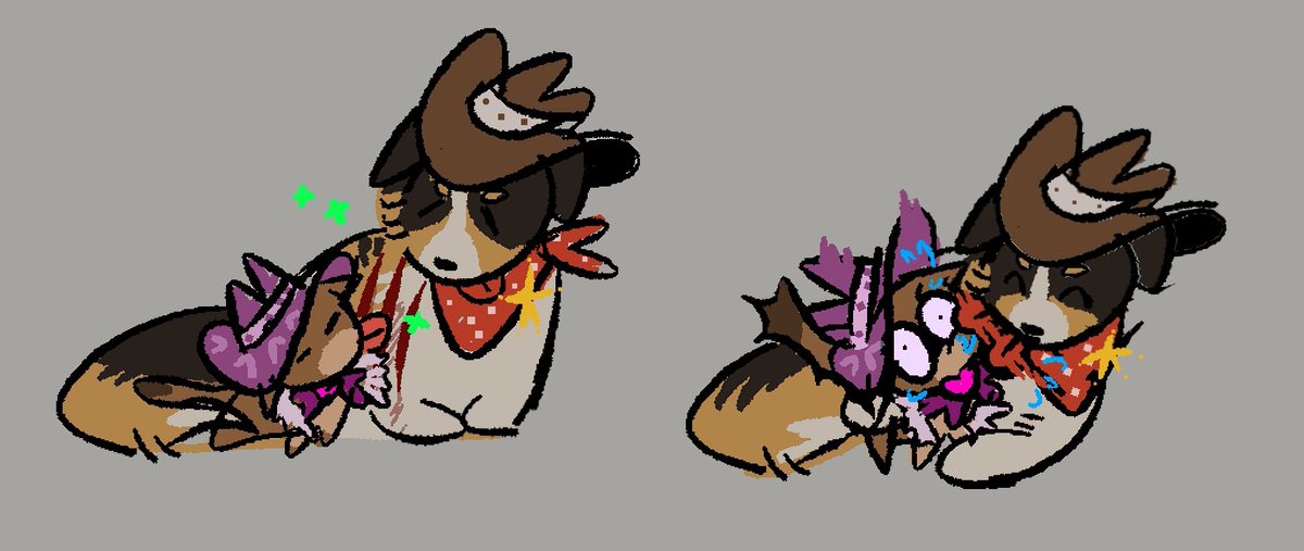 Purple43xx's tweet photo. Loveshot and Revolver,but they are animals！
#dieofdeath #robloxartㅤ https://t.co/wUfGDSx7xi