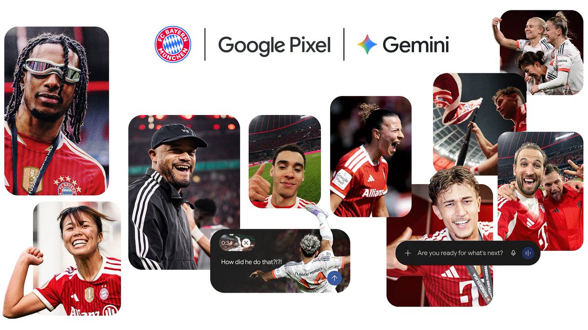 iMiaSanMia's tweet photo. FC Bayern and Google have signed a long-term partnership deal. From now on, Gemini, as the official AI Partner, and Google Pixel, as the official smartphone partner, will support both FC Bayern men's and women's teams https://t.co/Qgz1c8UPLK