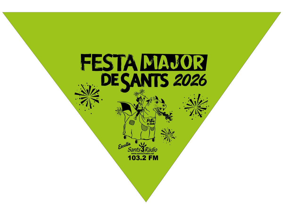 sants3radio's tweet photo. Ja el tenim aquí😀! El mocador de la #FestaMajor de #Sants 2026 el dediquem al #Pitu, l'històric drac dels @DiablesdeSants.🐉

Com cada any el repartirem al pregó, a l'entrega de premis i comissions de festes.

#GanesDeFestaMajor 🎉 @FMSants https://t.co/q5sdaOdJQ5