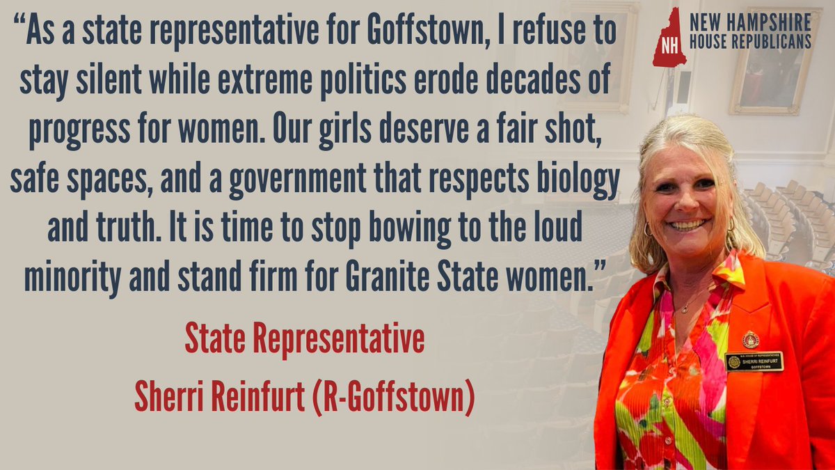 NHHouseGOP's tweet photo. The facts are simple: Women deserve a fair shot and safe spaces. 

Hear more from former NFL Cheerleader and State Rep. Sherri Reinfurt on how House Republicans are standing up for Granite State Women: 

https://t.co/nnZs6hNKuC⁩ https://t.co/39mWhwUWoT