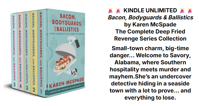 RShannonAuthor's tweet photo. ๐จ๐ต๏ธ๐ฎโโ๏ธ KINDLE UNLIMITED ๐ฎโโ๏ธ๐ต๏ธ๐จ
Kindle Unlimited - 5 Book Series
Complete Deep Fried Revenge Cozy Series from Karen McSpade
https://t.co/MAA3O9levU
#ebooksales, #ebookgiveaways, #bookpromotion, #mysterybook, #bookrecommendations, #bookstoread, #kindleunlimited, #freewithkindle, #mysterythriller, #paranormalmystery,