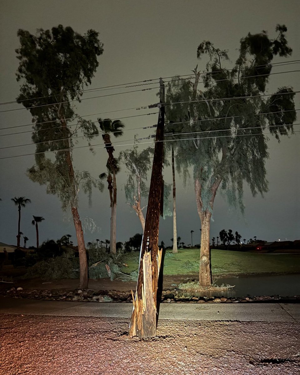 apsFYI's tweet photo. Strong winds caused widespread outages for APS customers last night. About 23,000 customers were without power at the peak of the outage and as of 7 a.m., less than 7,000 customers are without power. 

We understand how important it is to have your electricity back on, especially when it’s hot. Our crews are working safely and as quickly as possible to restore your power, while our customer service teams are here to support you along the way.  

For the latest restoration times, ice reimbursement info and safety tips, visit https://t.co/iGyXGFIvRo.   

If you see a downed power line, stay far away and keep others away too. Call 911, then call APS at 602-371-7171 (metro Phoenix) or 800-253-9405 (other areas).