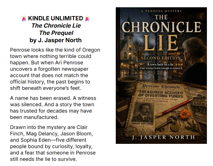 RShannonAuthor's tweet photo. ๐ฅ๐ฅ๐ฅKINDLE UNLIMITED ๐ฅ๐ฅ๐ฅ
The Chronicle Lie by J. Jasper North
https://t.co/ZBYlLShpzl
#ebooksales, #ebookgiveaways, #bookpromotion, #mysterybook, #bookrecommendations, #bookstoread, #kindleunlimited, #freewithkindle, #mysterythriller, #paranormalmystery, https://t.co/B5GRxq46Jc